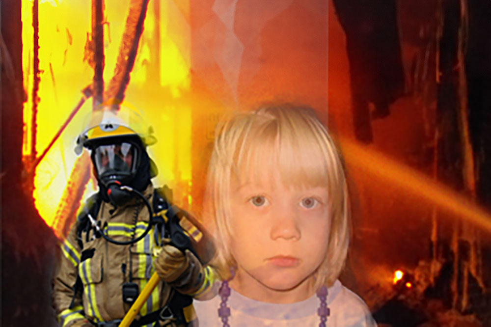 Kind und Feuer